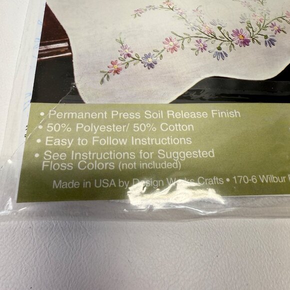 Tobin Reflections Dresser Scarf 14"x39" Stamped for Embroidery T231004 Floral - Picture 4 of 6